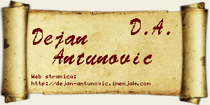 Dejan Antunović vizit kartica